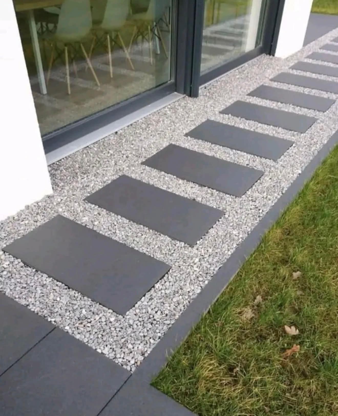 Modern paver patio