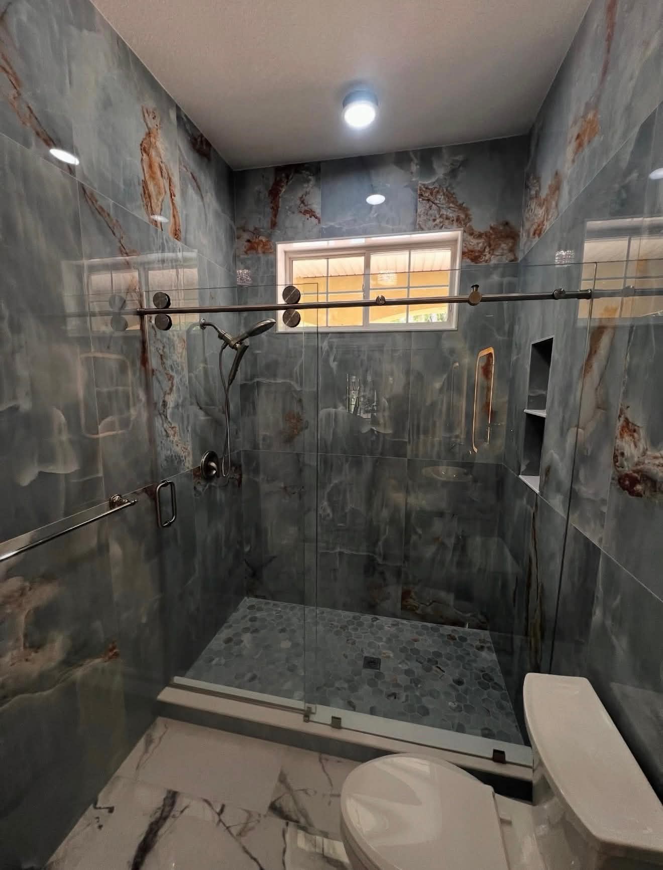 Large-format tile floor